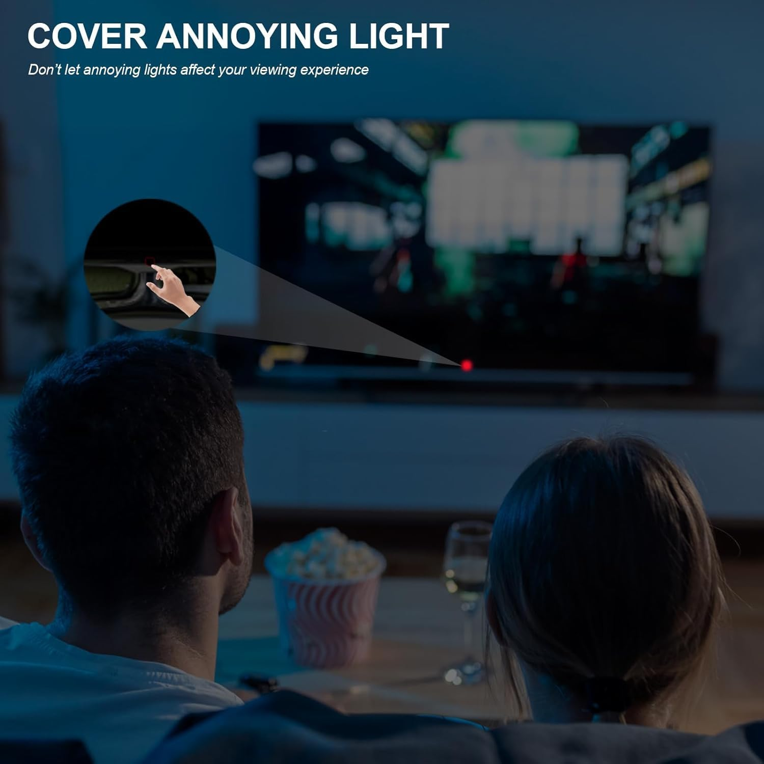 LED Light Blocking Stickers, Ling-Luo LED Light Blackout Sticker Light Dimming Stickers, LED Filters Dimming Sheets for Routers, TV LED Covers Blackout (White-2,Black-2) image number 1