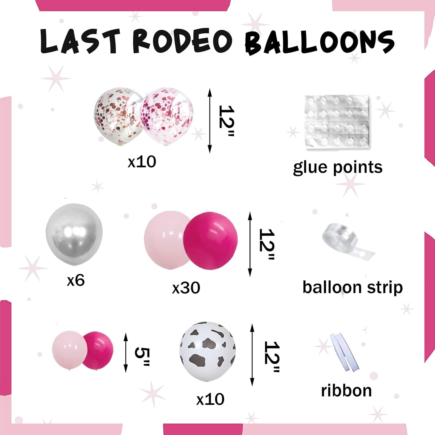 Hombae 101 Pcs Last Rodeo Bachelorette Party Decorations, Nashville Cowgirl Western Bachelorette Bridal Shower Fringe Curtain Balloon Garland Lets Go Girl Glitter Banner 4D Disco Ring Pink Silver image number 5