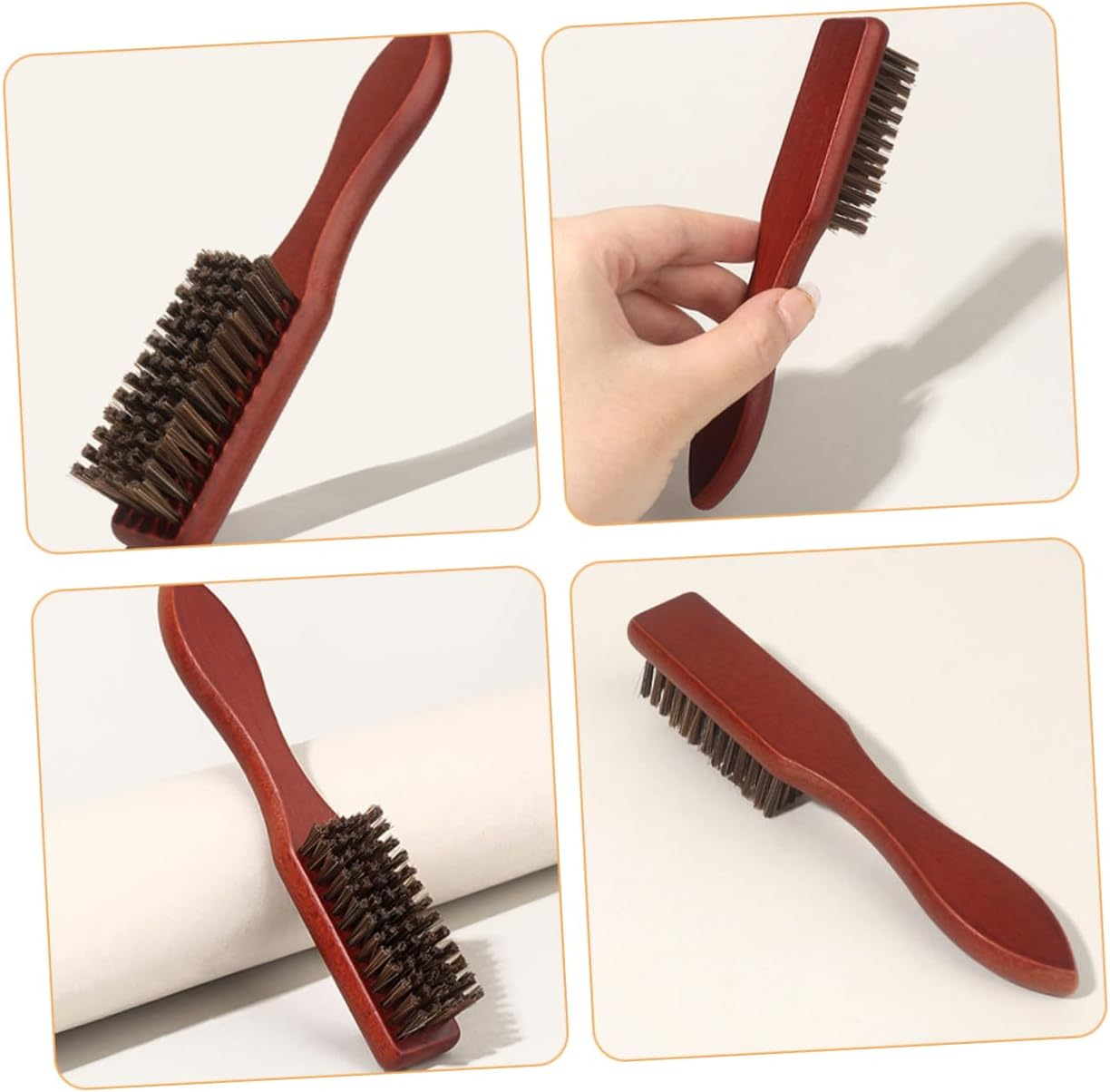 LOORGVEL 2Pcs Wooden Beard Grooming Brush Men Lightweight Detangler Brush for Styling and Maintenance for All Beard Lengths and Travel Use image number 4