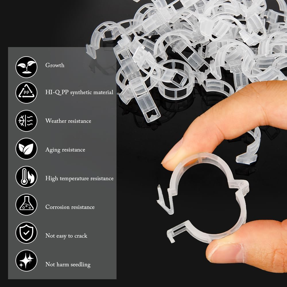 Plant Clips for Climbing Plants 200Pcs Tomato Cage Plant Wall Clips Plant Vine Wall Clips Garden Clips Tomato Clips Tomato Plant Supports for Outdoor Plants Plant Stem Support Climbing Plant Support