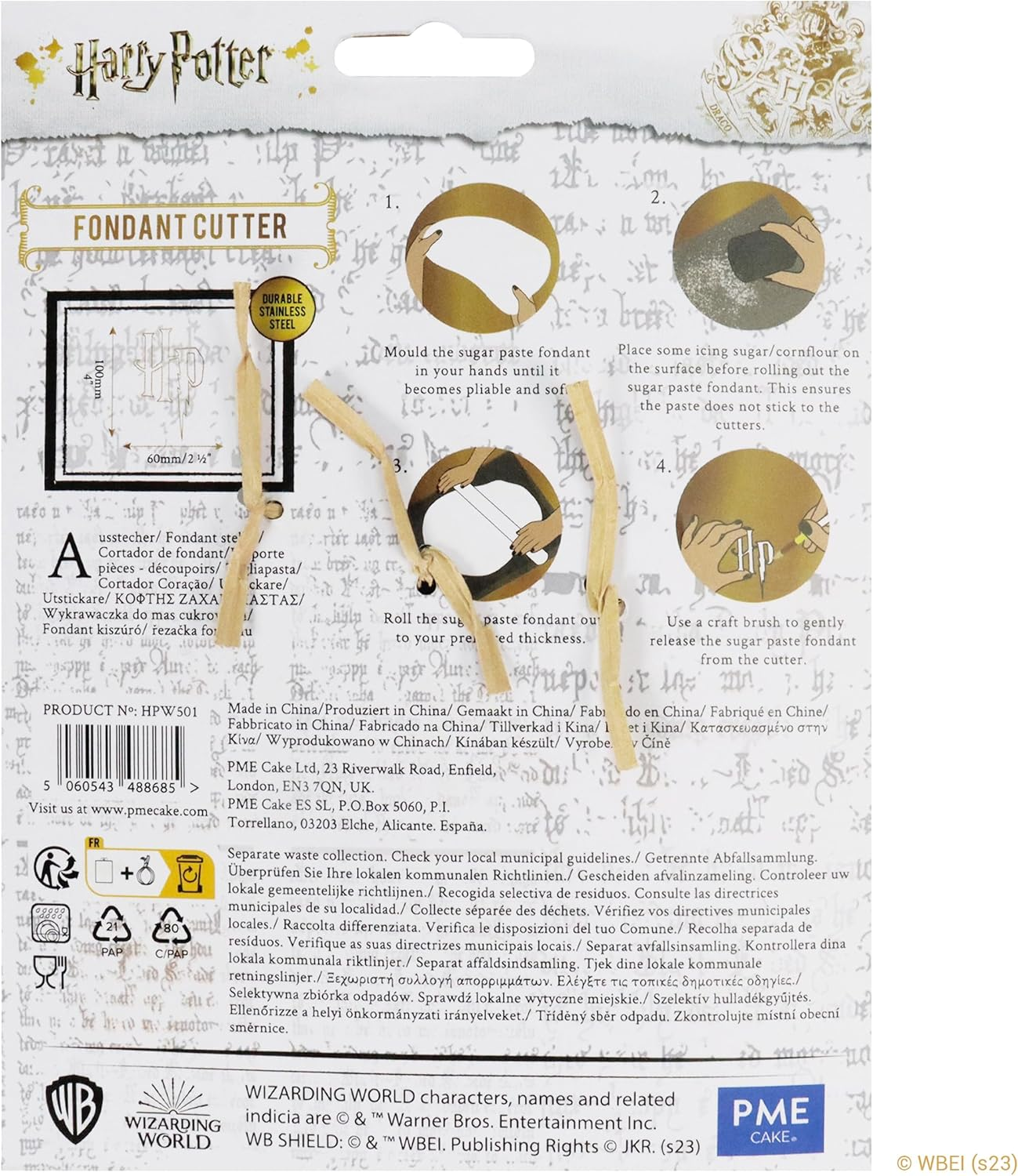 PME Harry Potter Fondant & Cookie Cutter, Set of 2, Harry'S Glasses & Scar, Small image number 4