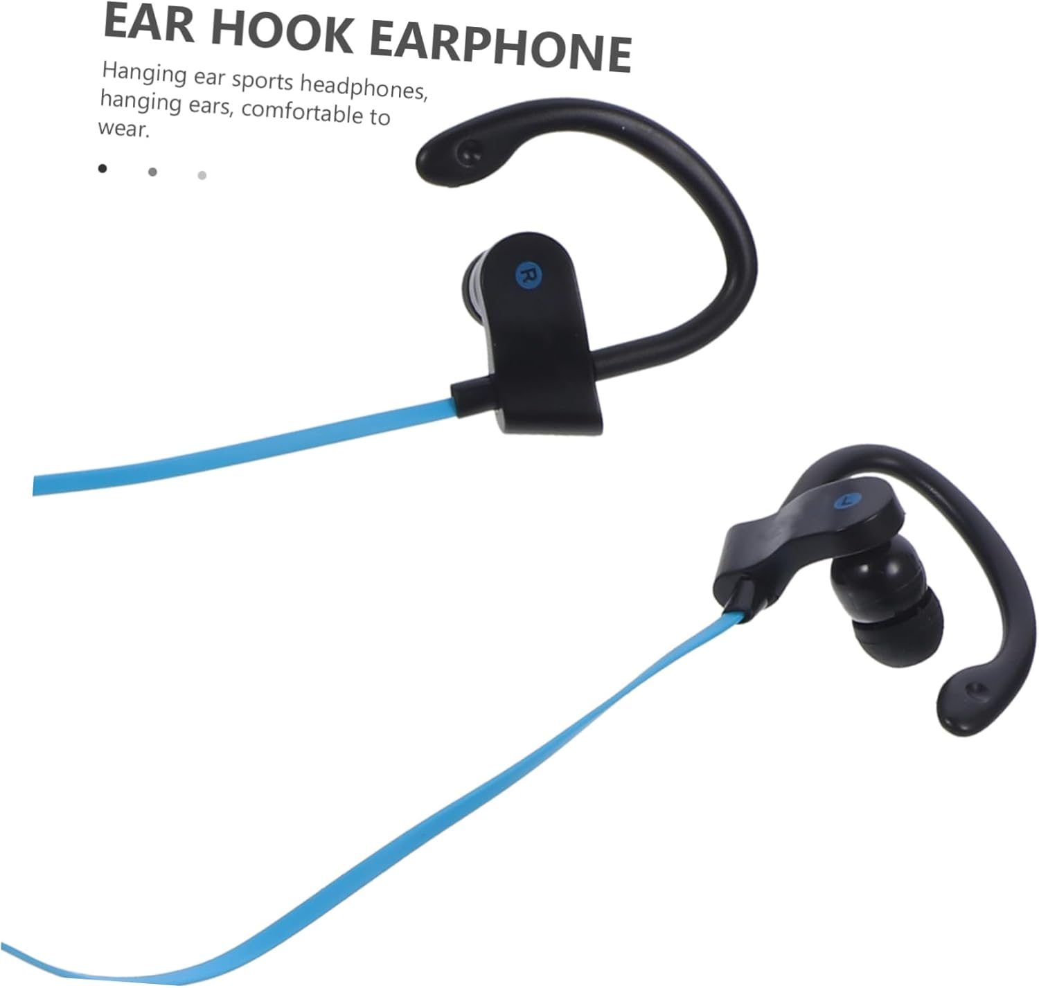 QUMIIRITY Wired Stereo Ear Hook Earphones with Microphone Comfortable Sports Headset with Speaker for Phone Compatibility Black image number 3