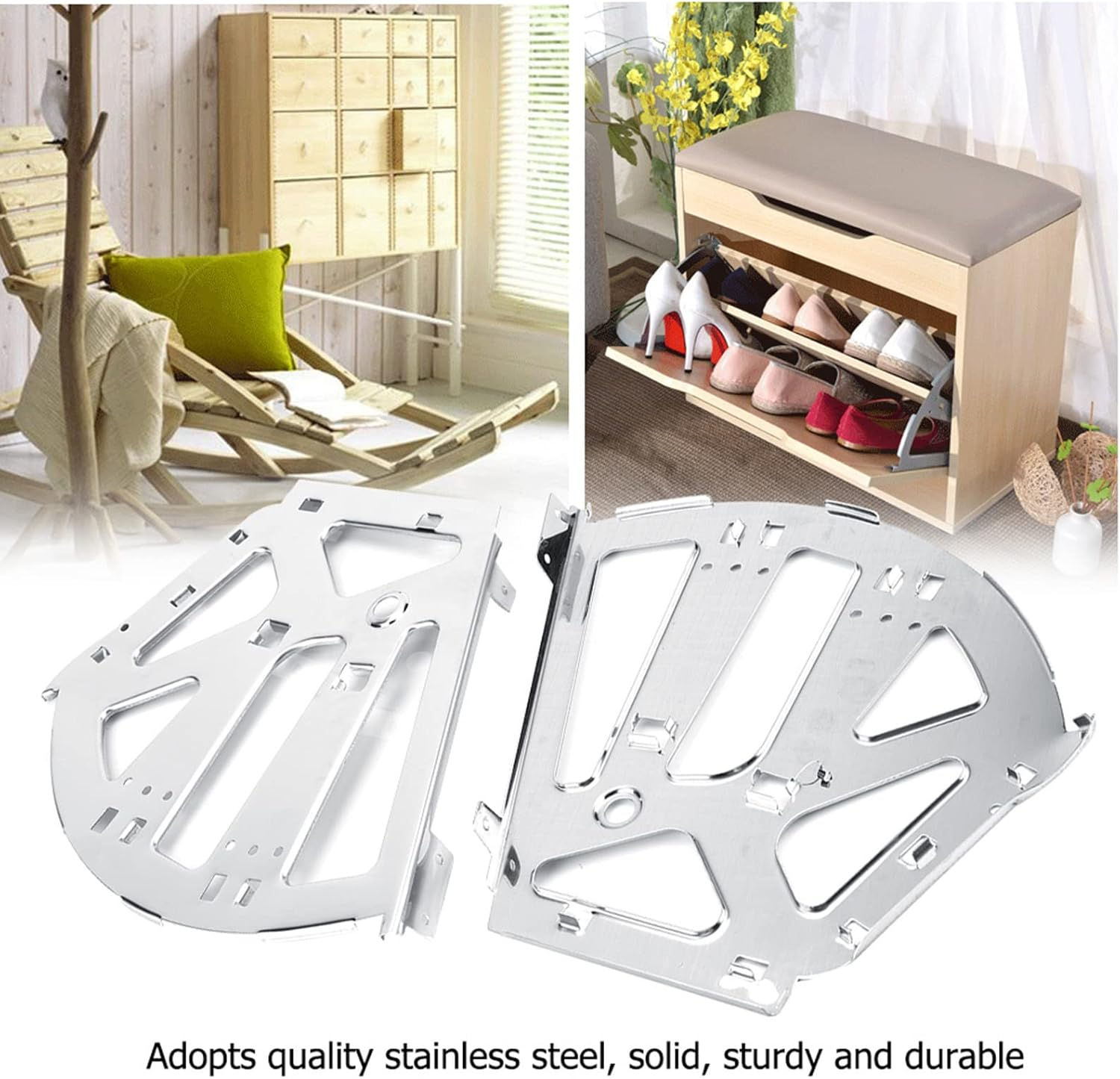 Stainless Steel Shoes Drawer Cabinet Hinges Turing Rack Replacement Fittings, Solid & Durable, Easy to Install (3 Layers) image number 2