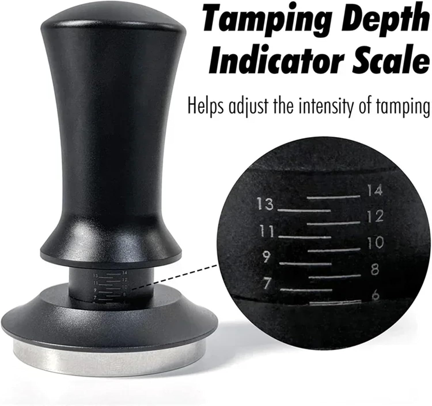 Coffee Tamper Spring Espresso Tamper 51Mm 53Mm 58Mm Coffee Tampers and Coffee Stirrer Stainless Steel Tampers Coffee Accessories(53Mm,Black-3Pcs) image number 5