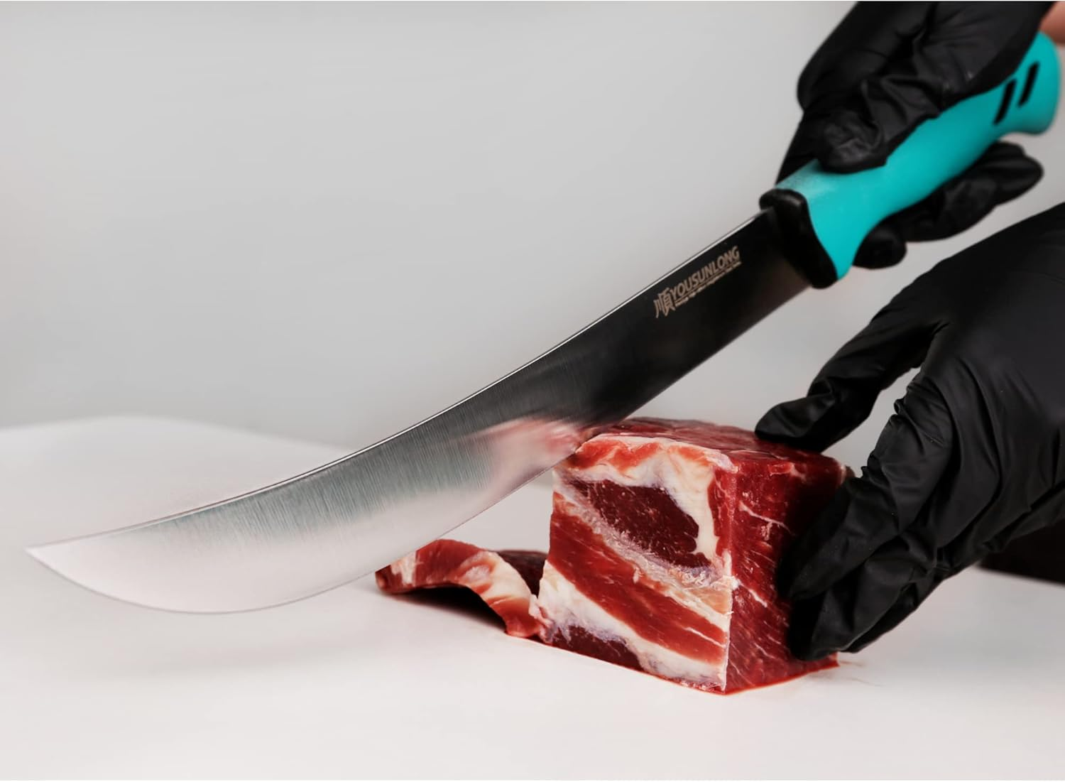 YOUSUNLONG Cimeter Butcher Knife 10"(255Mm) Curved Knife - Premium High-Carbon Molybdenum Steel Blade - Butcher'S Meat Knife - Ergonomic & Non-Slip Handle image number 4