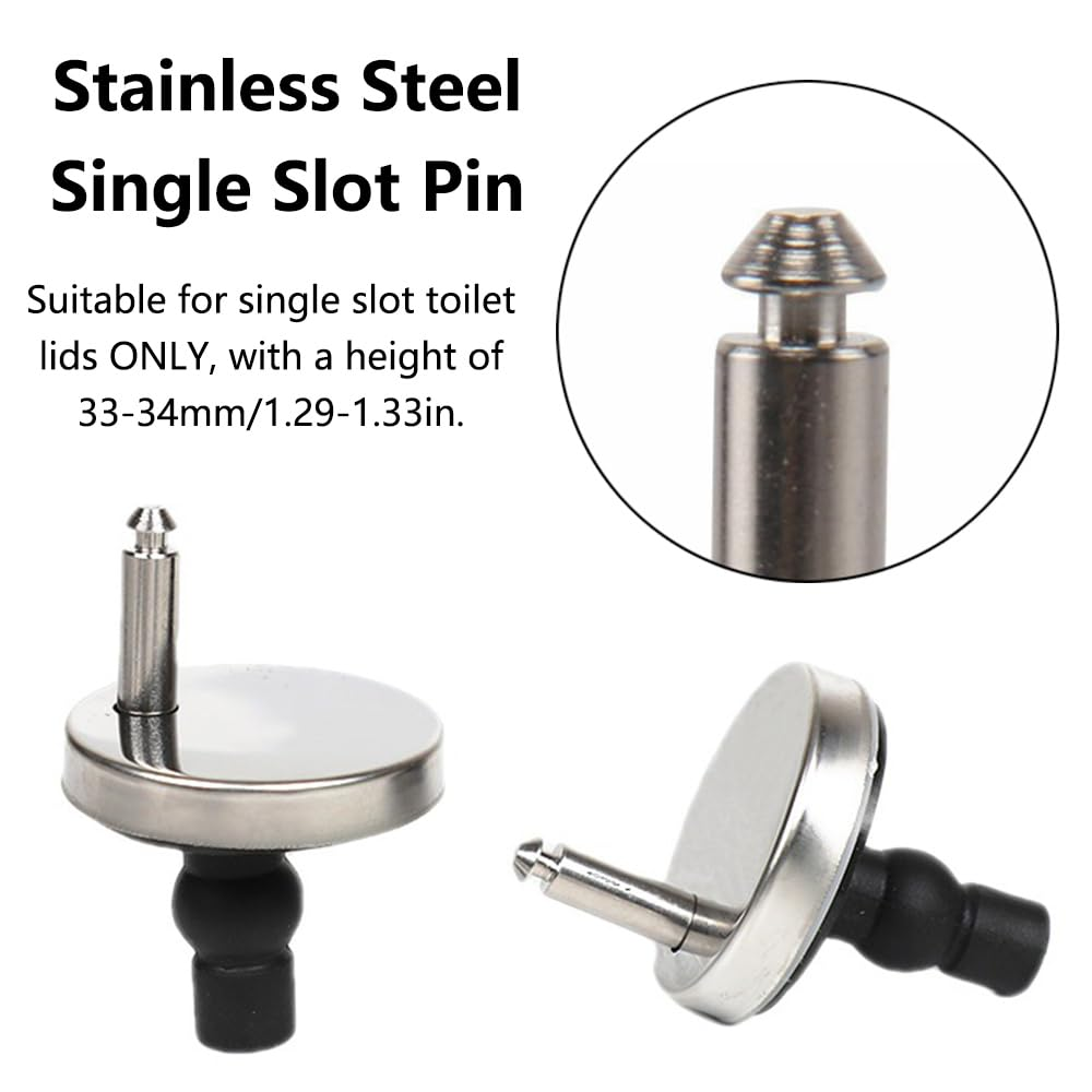 Universal Toilet Seat Fittings, 2Pcs Quick Release Top Hinges Fittings Stainless Steel Toilet Seat Replacement Kit with Expansion Screws and Bolts, 45Mm/1.77In Diameter (Enhanced) image number 3