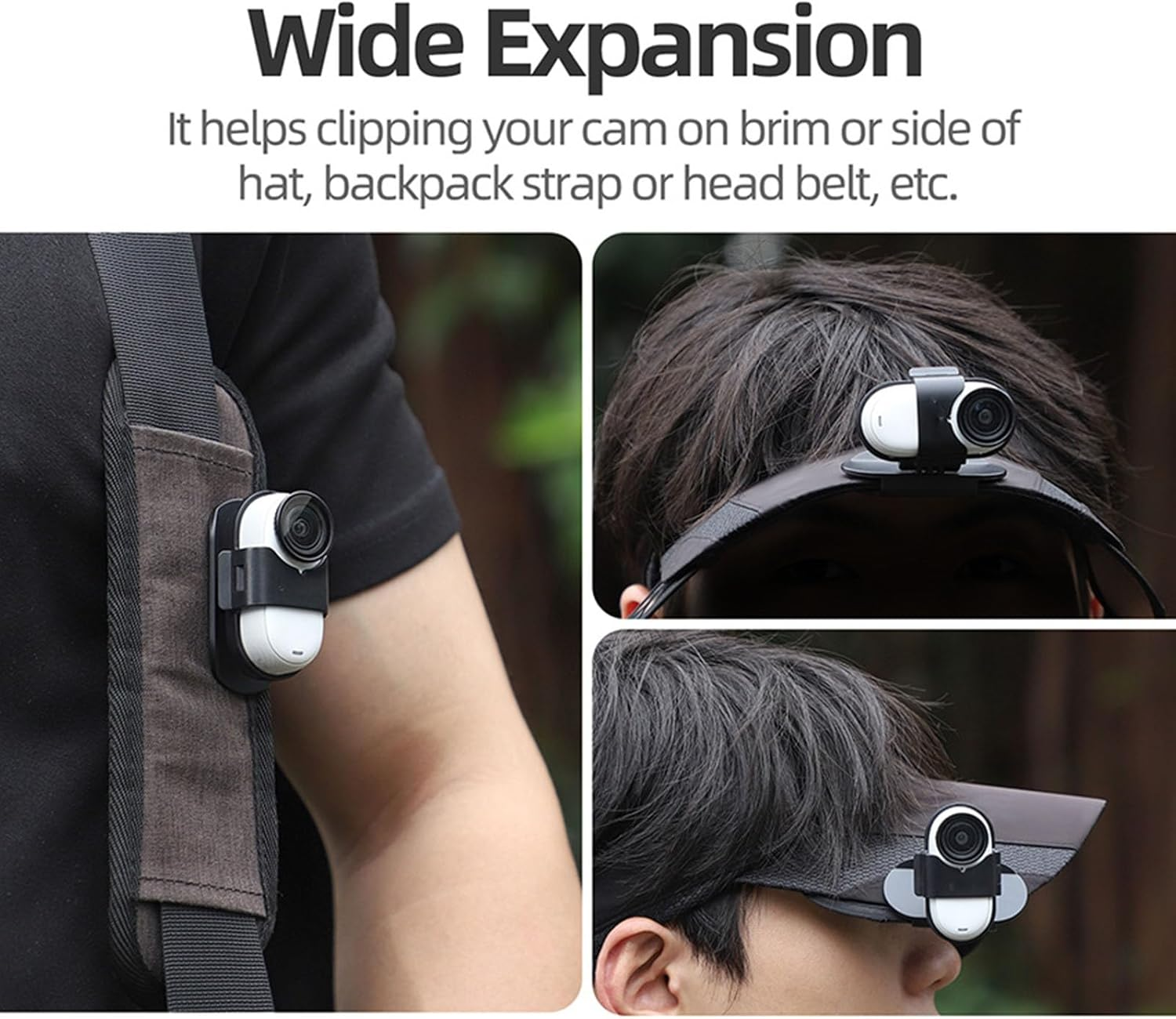 YUULNMOP Rotatable Action Camera Hat Clip Cap Clip for Insta360 GO3/ GO 3S,Vertical and Horizonal Adjustable Clamp Quick Release Mount Backpack Clip Camera Accessory image number 6