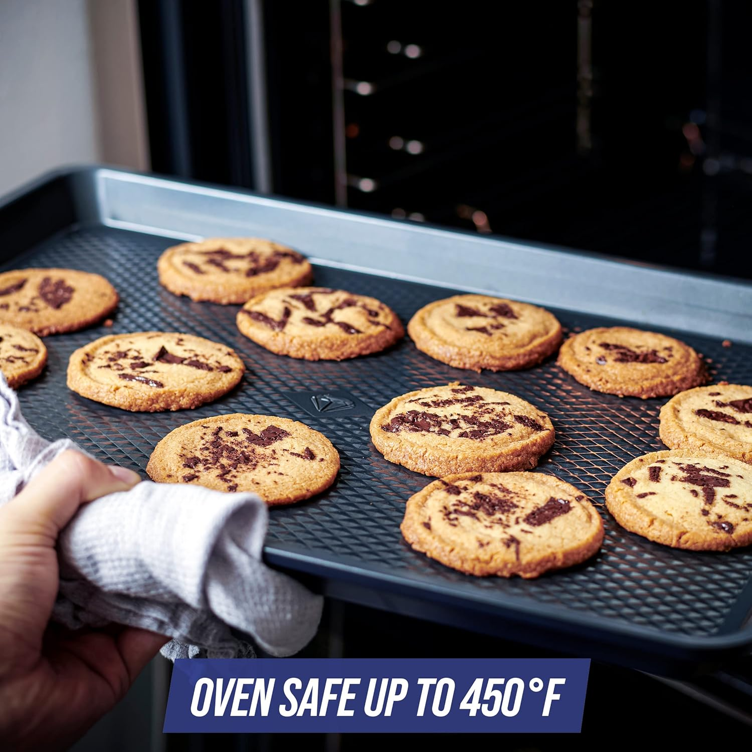 Blue Diamond Bakeware Diamond Infused Ceramic Nonstick, (18 X 13) Inch Half Cookie Sheet Baking Pan, Dishwasher and Freezer Safe, Pfas-Free, Blue image number 4