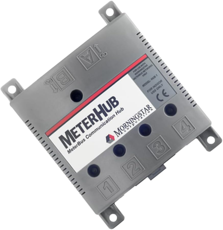 Morningstar Meterhub (HUB-1) - Enables up to 15 Morningstar Products, Meters, and Accessories to Connect over a Single Meterbus Network - Wall or DIN Rail Mounting, Features 5 Status LED Indicators image number 3