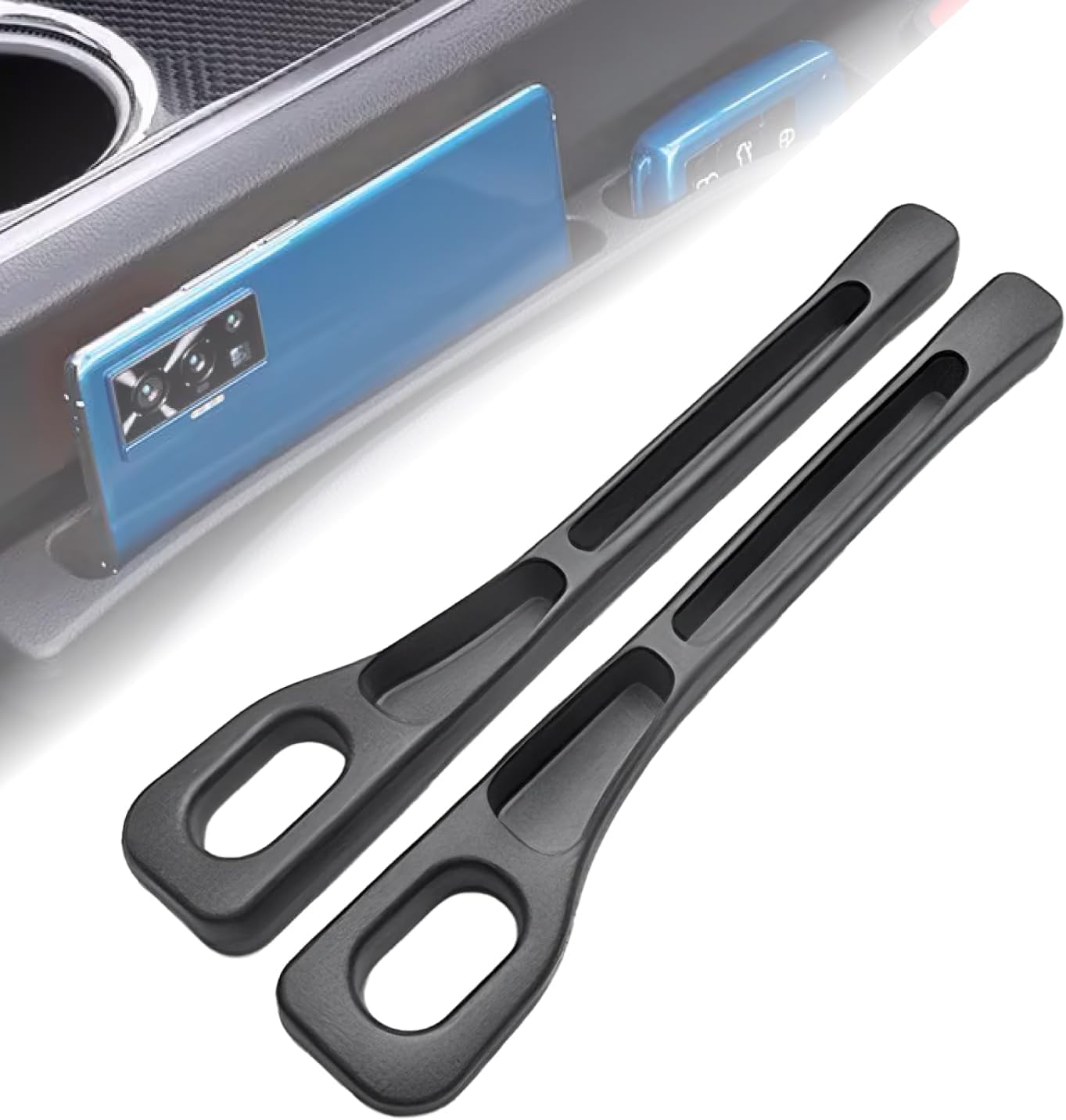 Car Seat Gap Organizer, Universal Storage Box Pockets for Phones, Keys, Wallets, and More, Non-Slip PU Leather Seat Gap Filler, Compatible with Most Cars and Suvs, Elegant Black Design image number 4