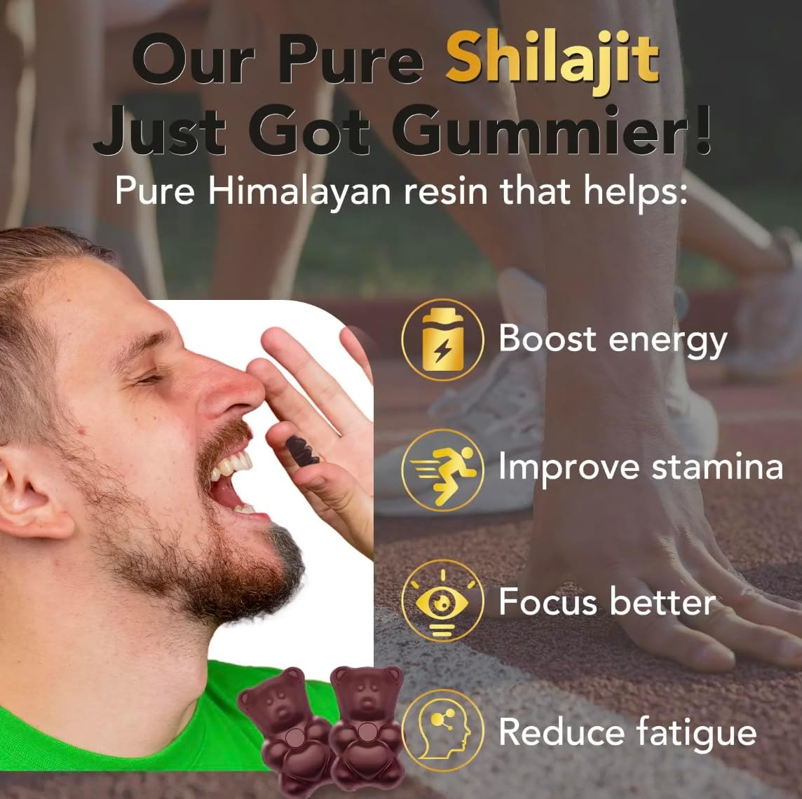 Himalayan Shilajit Gummies &ndash; Organic Natural Supplement with 85+ Trace Minerals for Energy, Focus & Mood Support &ndash; 60 Delicious Gummies image number 3