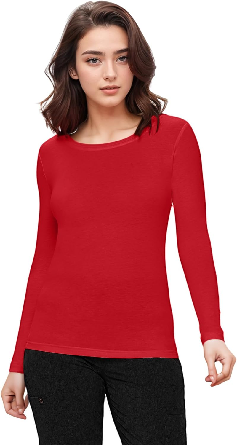 Natural Uniforms Women'S under Scrub Tee Crew Neck Long Sleeve image number 2