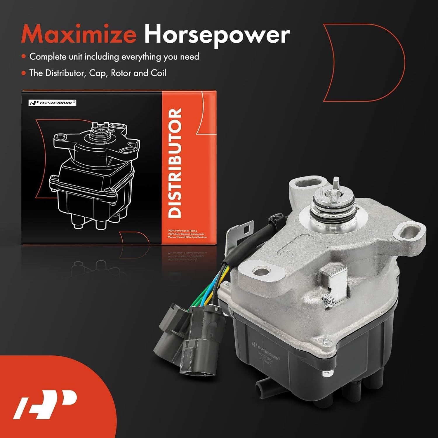 A-Premium Ignition Distributor with Cap and Rotor Compatible with Honda Prelude 1996-2001, 2.2L 2.3L image number 6