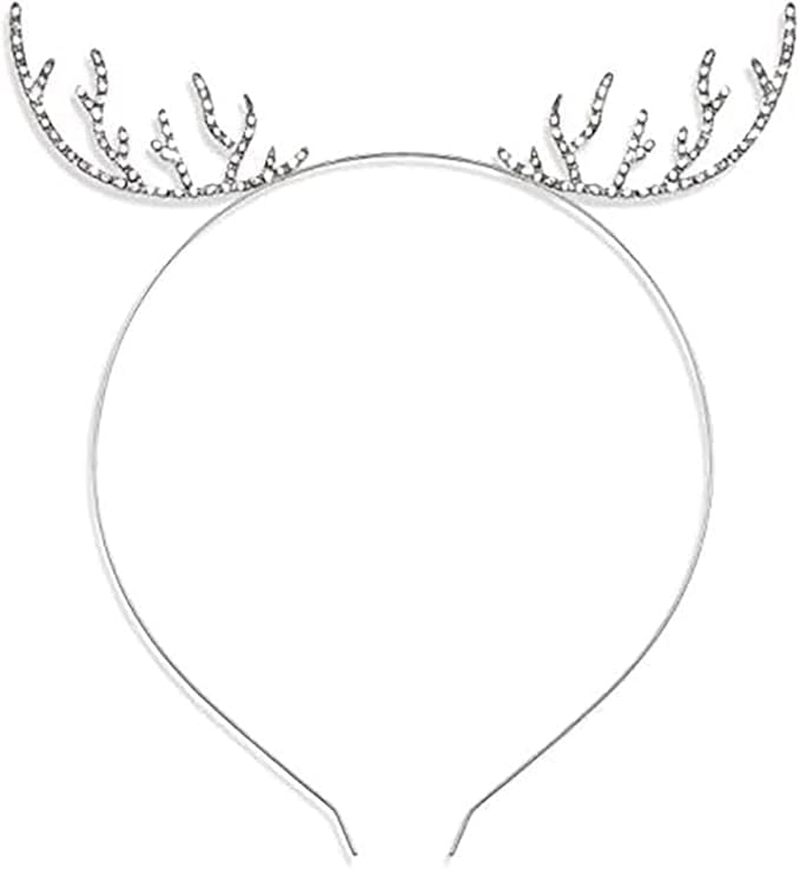 Deer Antler Headband Christmas Hair Hoop for Women Christmas Tiara for Christmas Party image number 1