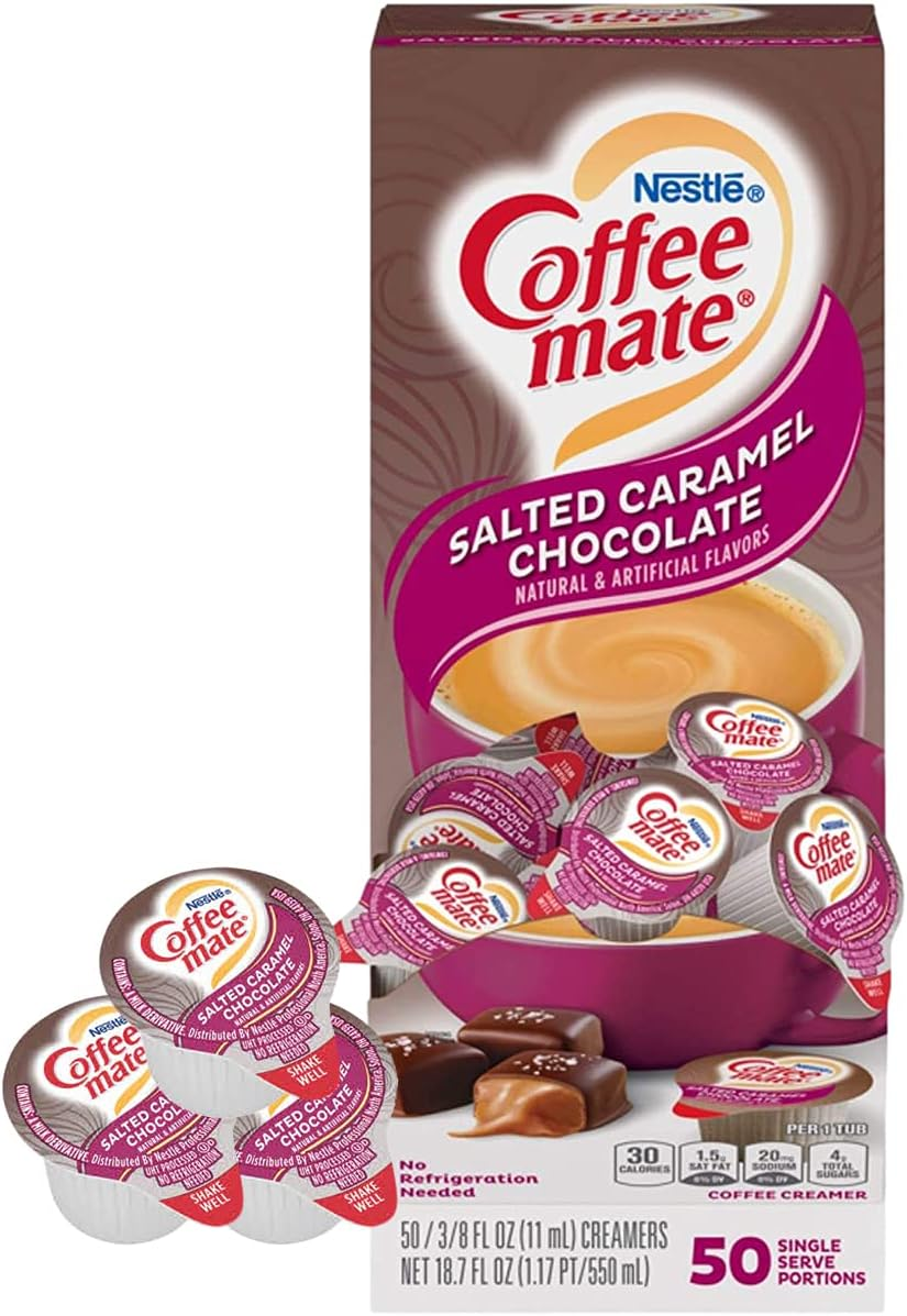 Coffee Mate Salted Caramel Chocolate 50 Single Serve Portions Liquid Coffee Creamer 18.7FL Mini Cups image number 3