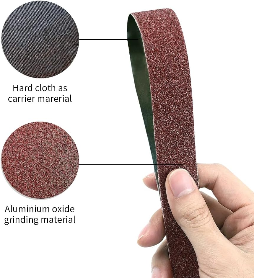13Mmx457Mm 13Mm X 457Mm Sanding Belt Assorted Pack,60 Pcs(10 Each of 40 60 80 120 150 240 Grits) Aluminum Oxide for Sander image number 1