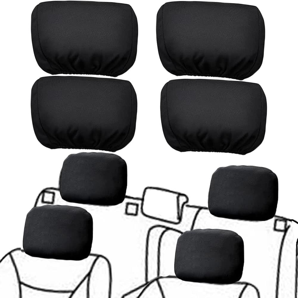 Car Seat Headrest Cover Soft Washable Dirt-Proof Car Head Rest Protector Covering Universal Fit for Most Cars Vans Trucks (Black-4Pcs)