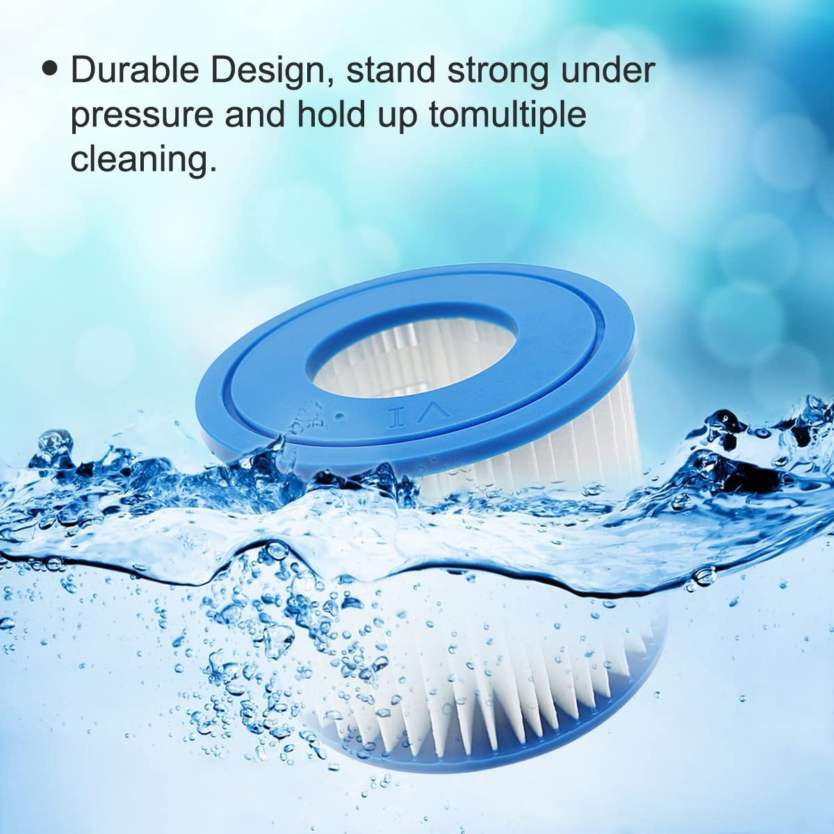 6Pcs Replacement Swimming Pool Filter for Bestway, Size VI Filter Cartridge Compatible with Lay-Z-Spa, Miami, Vegas, Palm Springs, Paris Monaco image number 5