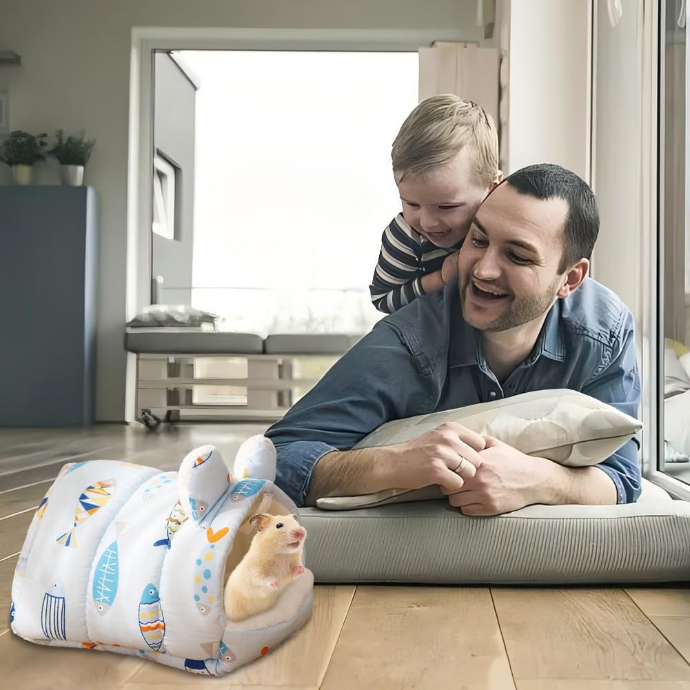 Cutitiuu 19 X 19 Cm Guinea Pig Bed, Hamster House, Warm Guinea Pig Bed, Guinea Pig Hideout, Washable, Small Animal Cave for Chinchilla, Hedgehog, Guinea Pigs, Guinea Pigs (Fish) image number 5