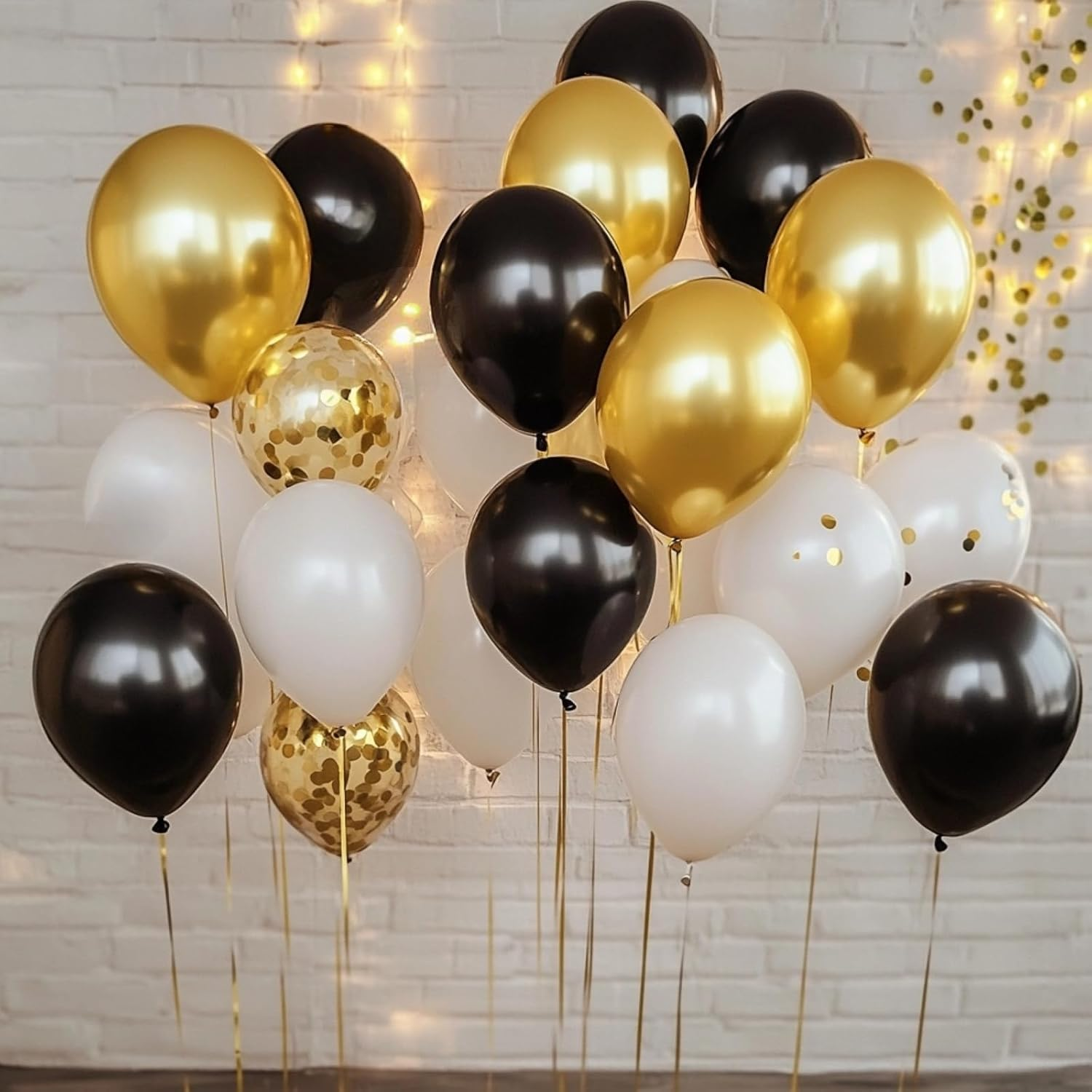 Yehnda Metallic Gold Balloons 12 Inch 50 Pcs Chrome Latex Party Helium Birthday Wedding Anniversary Decorations - Green image number 4