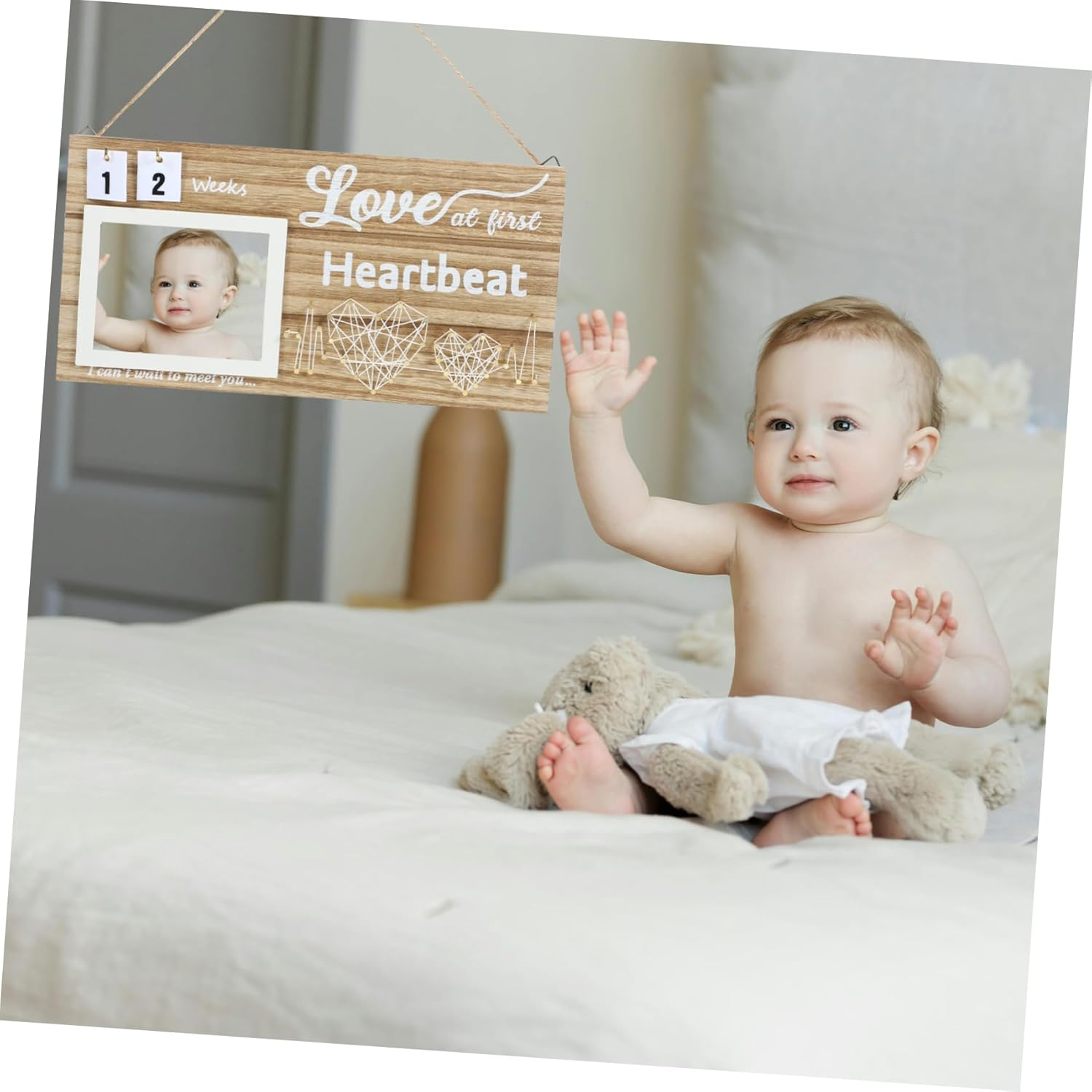 Yardwe Photo Display Frame for Sonogram for Showers Parents Nursery Decor Elegant Keepsake For image number 1