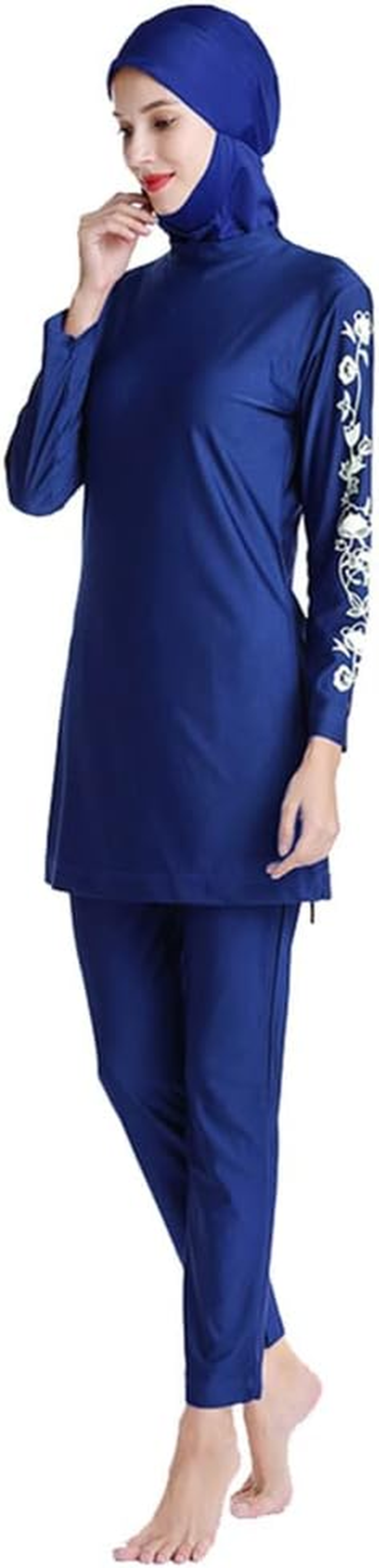 Islamic Burkini Swimsuits for Women Muslim Modest Swimwear Swim Dress Top + Pants + Hijab Beachwear