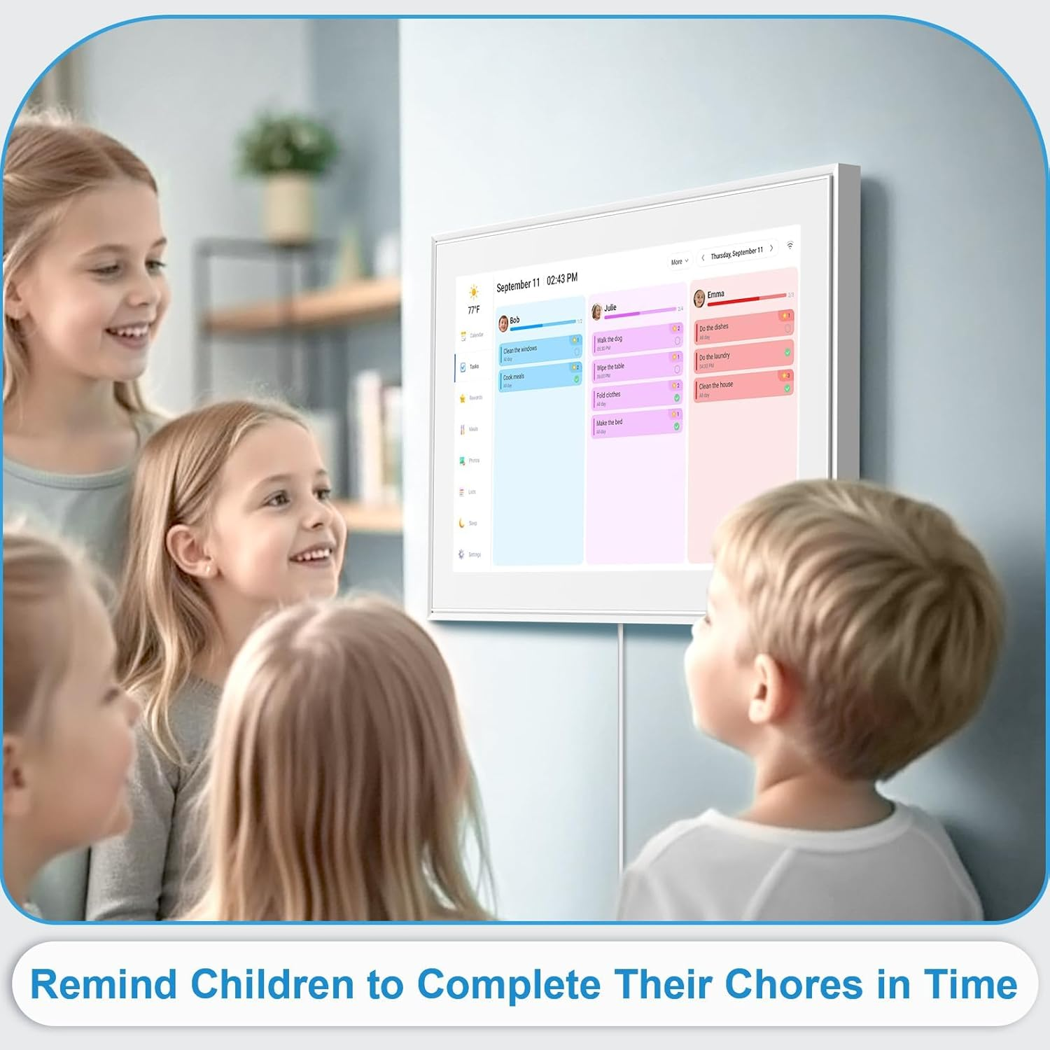 15.6 Inch Digital Calendar Planner,Smart Calendar, Digital Photo Frame,1080P HD Touchscreen Electronic Wall Calendar Planner Family with Auto-Sync, Meal Planner, Chore Chart, Wall Mountable image number 5