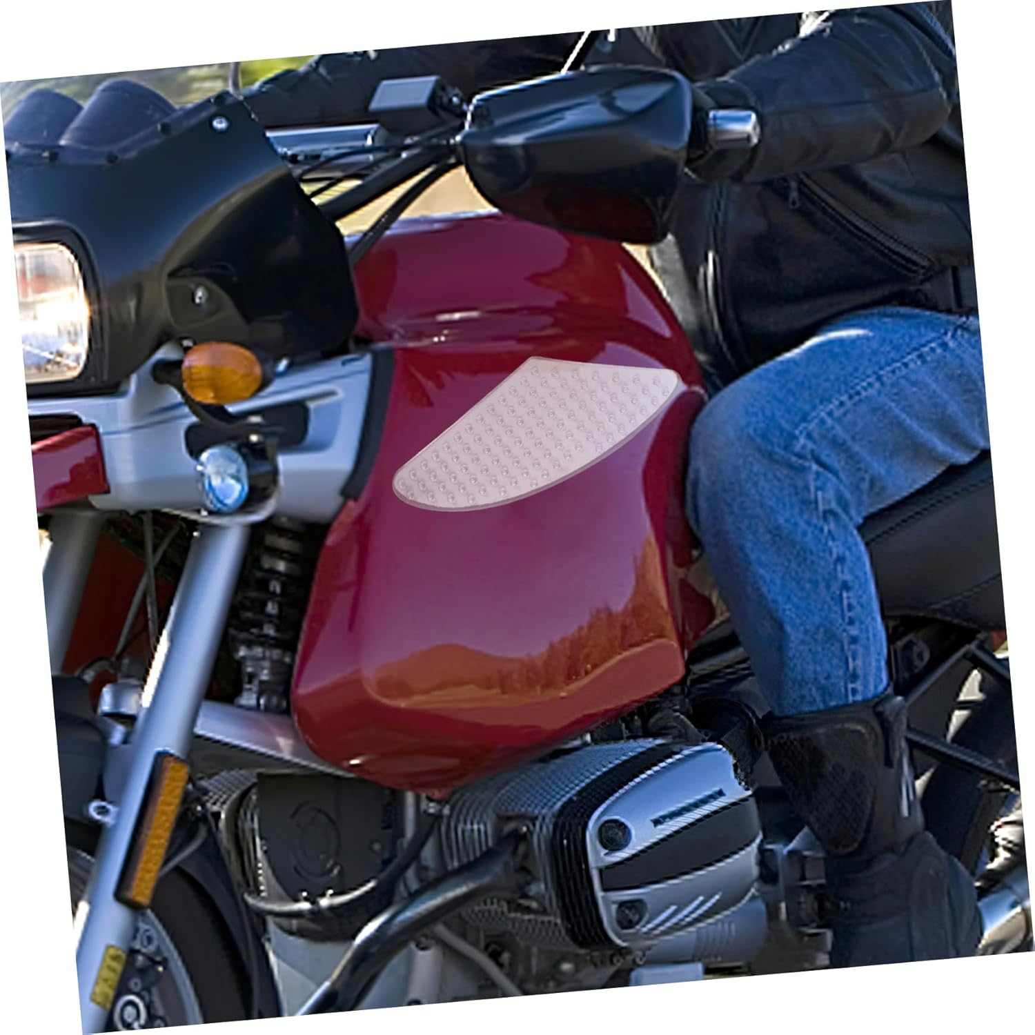 Ciieeo Luminous Motorcycle Gas Tank Pad and Anti-Slip Heat-Resistant Tank Grips for for Riding Safety