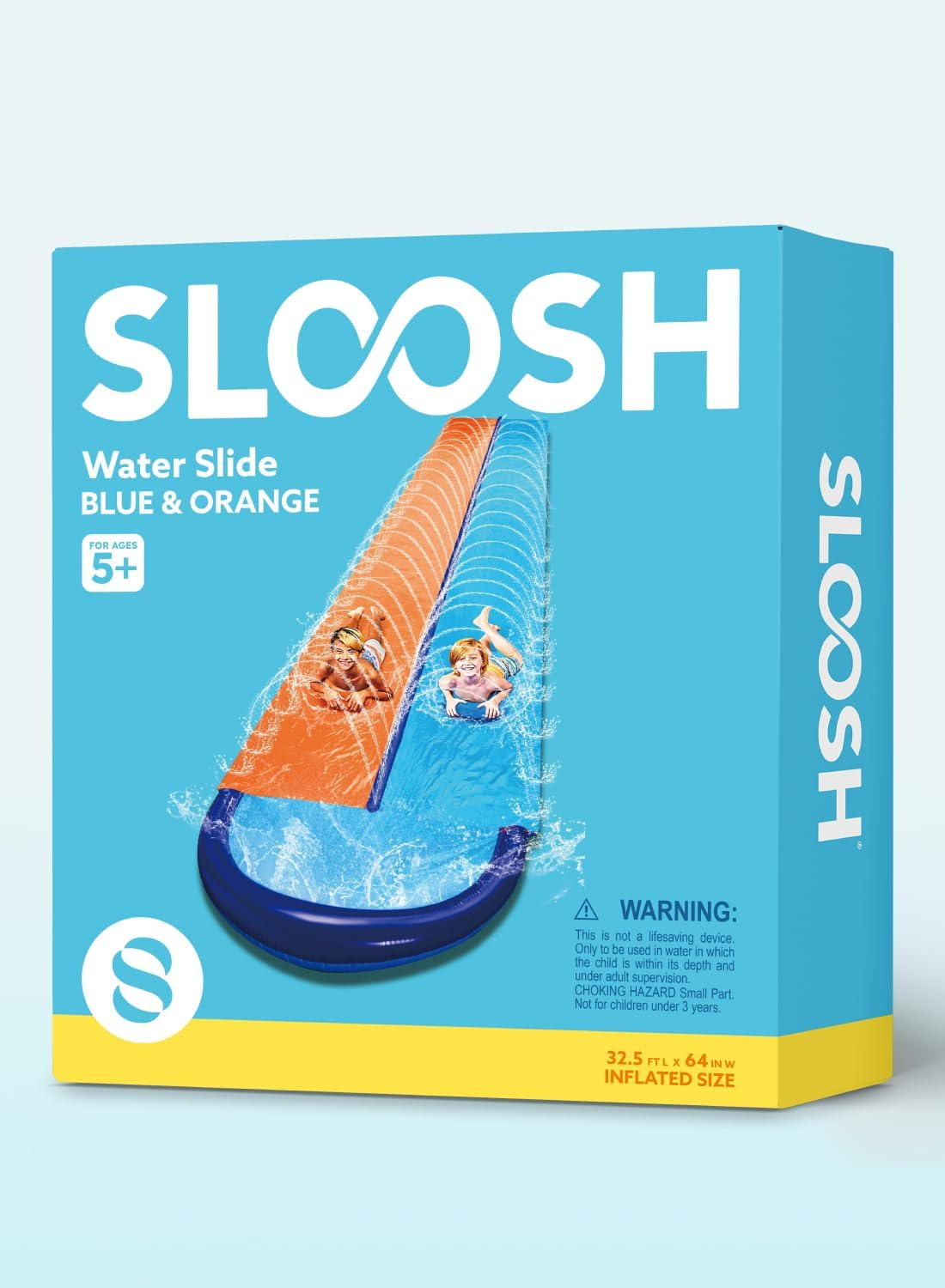 Sloosh 32.5FT Double Water Slides, Heavy Duty Lawn Slip with Sprinkler and 2 Inflatable Boards Backyard Yard Lawn Summer Outdoor Water Toy for Kids Adults image number 2