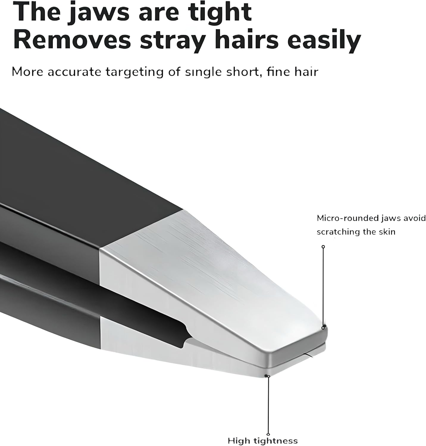 4PC Professional Tweezers Set for Men&Women&ndash;Premium Stainless Steel Precision Tweezers for Facial Hair Removal,Eyebrow Shaping,Ingrown Hair Extraction,Splinter&Fine Hair Grooming (BLACK) image number 2