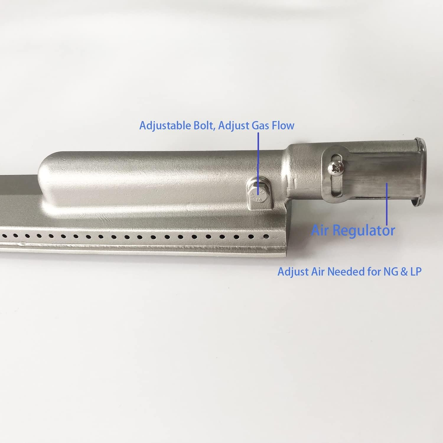 4 Pack Heavy Duty Cast Stainless Steel Grill Burner for Bull, Grill Replacement Parts for Bull, Cal Flame, Lion, Blaze, Turbo, Beefeater, Thermos, Char Broil, Jenn Air, Nexgrill image number 2