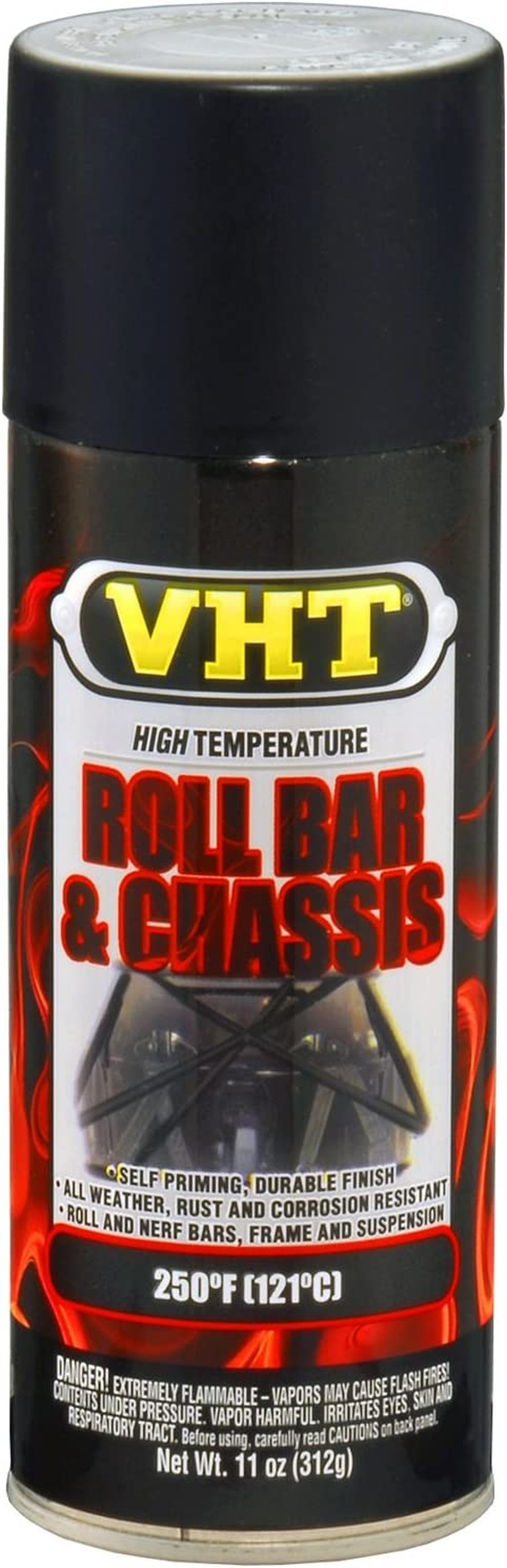 VHT SP671 Satin Black Roll Bar and Chassis Paint Can - 11 Oz. image number 1