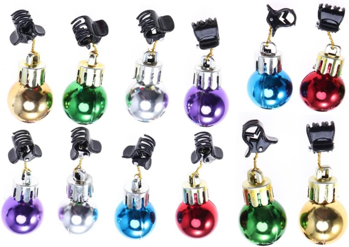 Ifundom 2Sets Beard Decorations Christmas Ornaments Festive Facial Hair Clips Shiny Beads for Holiday Celebrations 30Pcs*2