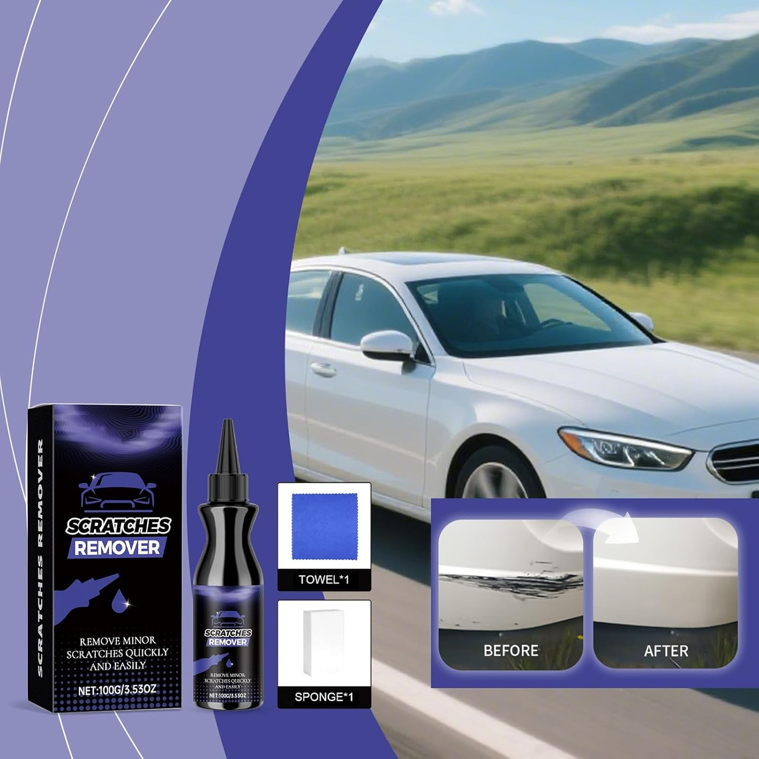 Scratch Remover for Vehicles - Automotive Paint Polishing Product | Vehicle Polishing Agent | for Car Owners Truck Enthusiasts Detailers Fleet Managers Collectors Door Bumper image number 6