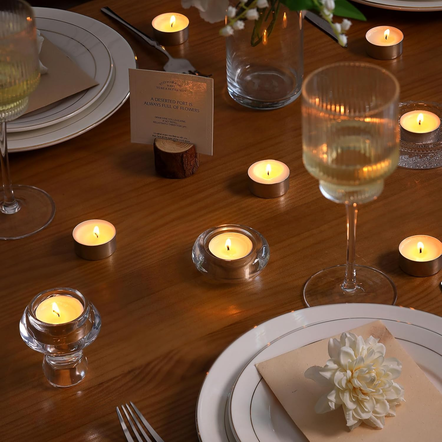 Soy Wax Tealight Candles | 100 Pack - 6 Hour Long Burning Tea Lights, 100% Natural, Paraffin-Free, Unscented Tealights for Party, Home, Wedding, Emergency - 100 Pack image number 6