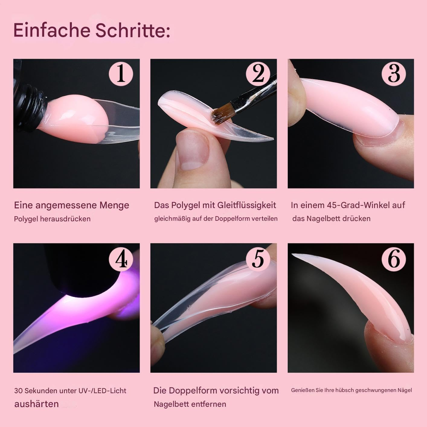 Nail Shapes for Gel Extension - Handmade Manicure Stencil - Nail Extension Templates for Natural Modelling and Manicure Accessories image number 5