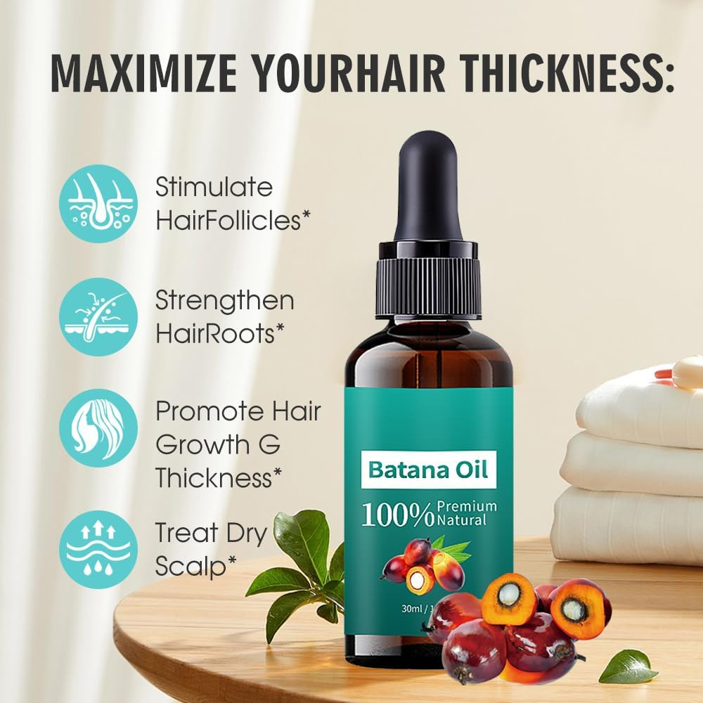 AELSSPUIT Batana Oil 30ML-100% Cold-Pressed Vegan Hair Oil for Growth & Care | Organic Scalp Treatment to Strengthen Roots & Thicken Hair image number 1