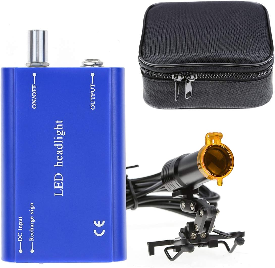 5W Protable LED Blue Plastic Headlight Lamp for Binocular Loupe Metal Belt Clip on Headlamp image number 4