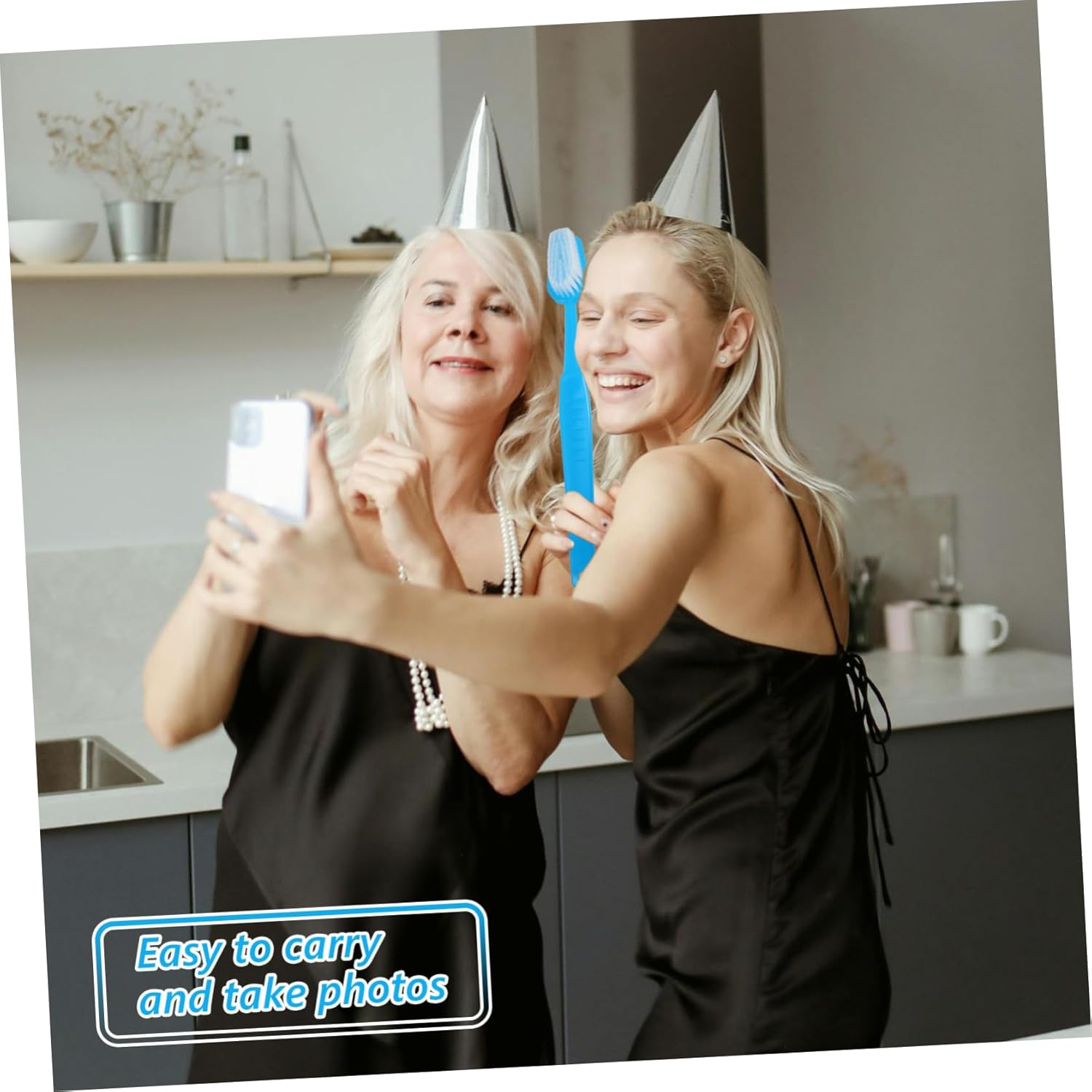 HAMPPLIES Giant Blue Decorative Toothbrush Prop Lightweight Party Photo Accessory Fun Big Toothbrush Wand for Halloween Bath Back Scrubbing Gift