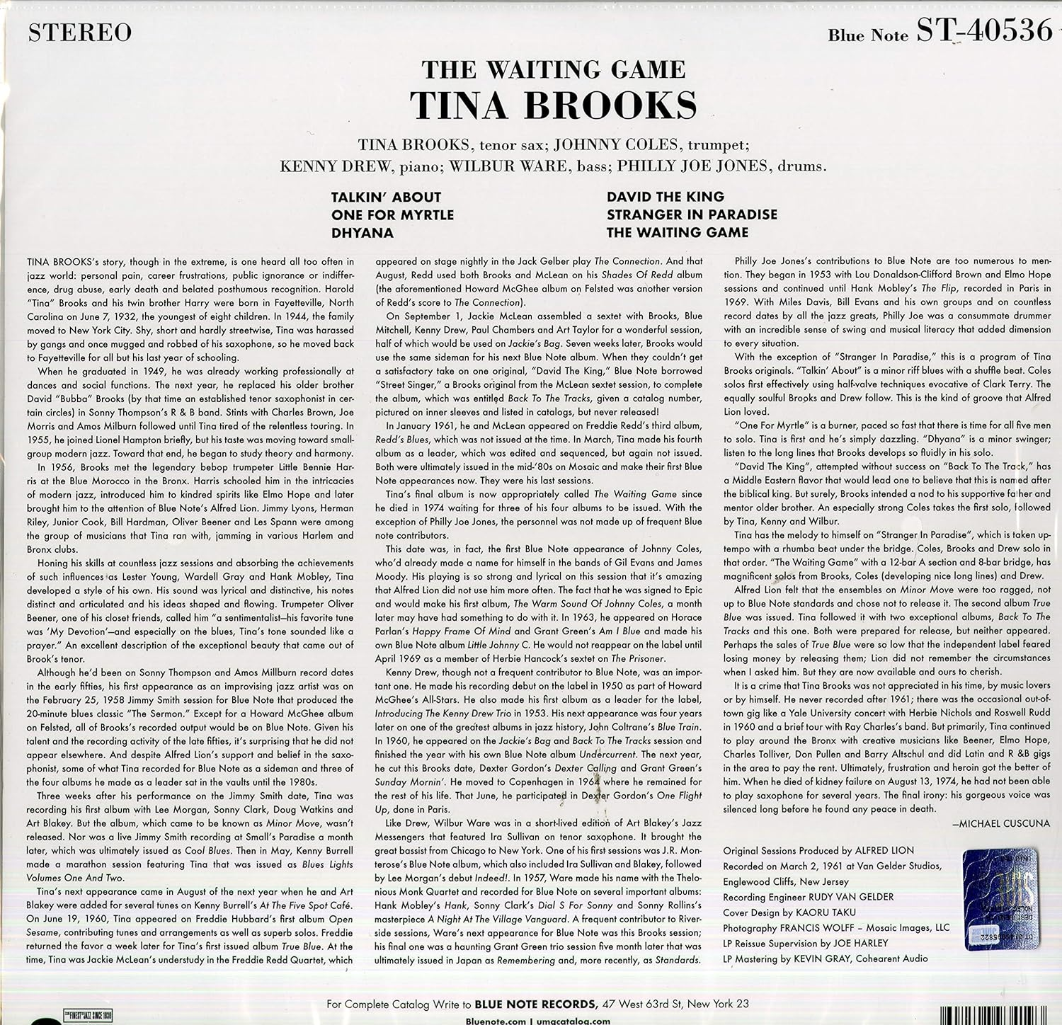 Waiting Game (Blue Note Tone Poet Series) image number 3