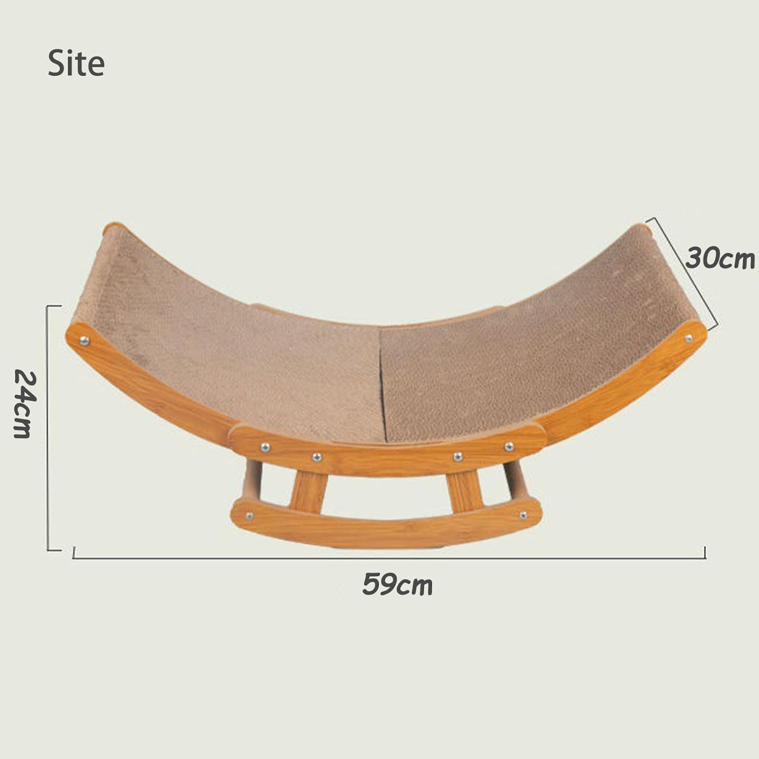 Agility 59X30X24CM Rocking Bed Cat Scratching Board， Corrugated Paper Wooden Cat Bed Cat Scratching Board All-In-One，Claw Sharpeners Condo Furniture Protector for Cats & Kittens image number 6