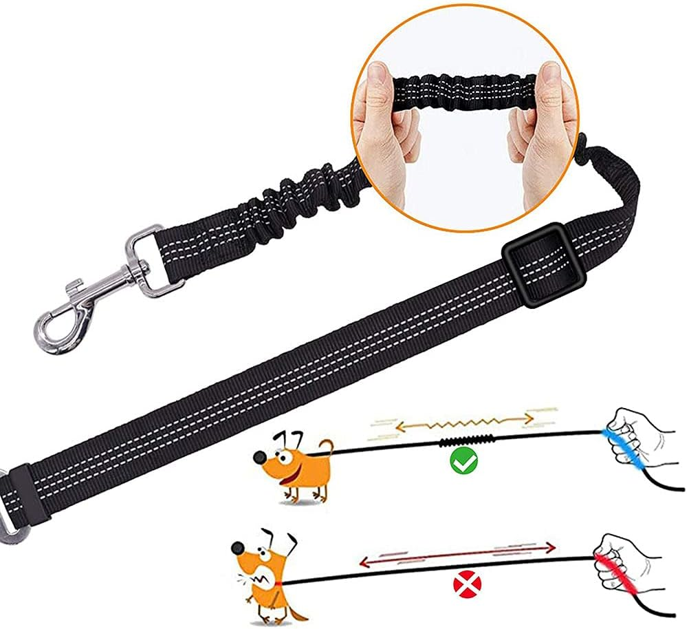Adjustable Durable Seat Belt, 2 Pieces Pet Car Seat Belt, Adjustable Pet Seat Belt, Harness Dog Car Seat Belt, Adjustable Dog Seat Belt, for Small Medium Large Dogs Car Safety, Black image number 6