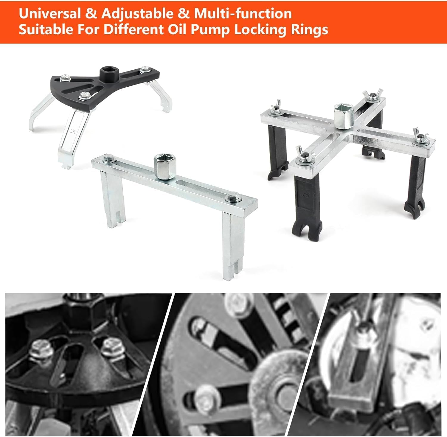 Fuel Tank Lock Ring Tool Kits, Universal Fuel Pump Removal Tool 4 PCS with 1 Wrench, Adjustable Fuel Pump Lock Ring Senders Removal Install Tools image number 6