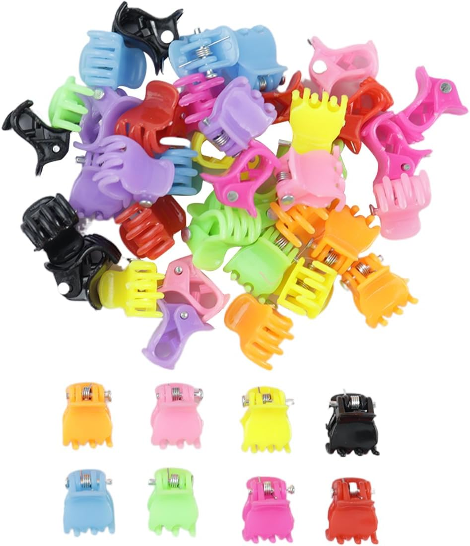 Pack of 45 1.5 Cm Small Hair Clips, Mini Hair Claws, Small Claw Clip, Plastic Small Hair Clips, Mini Hair Clips, for Girls and Women (9 Colours) image number 4