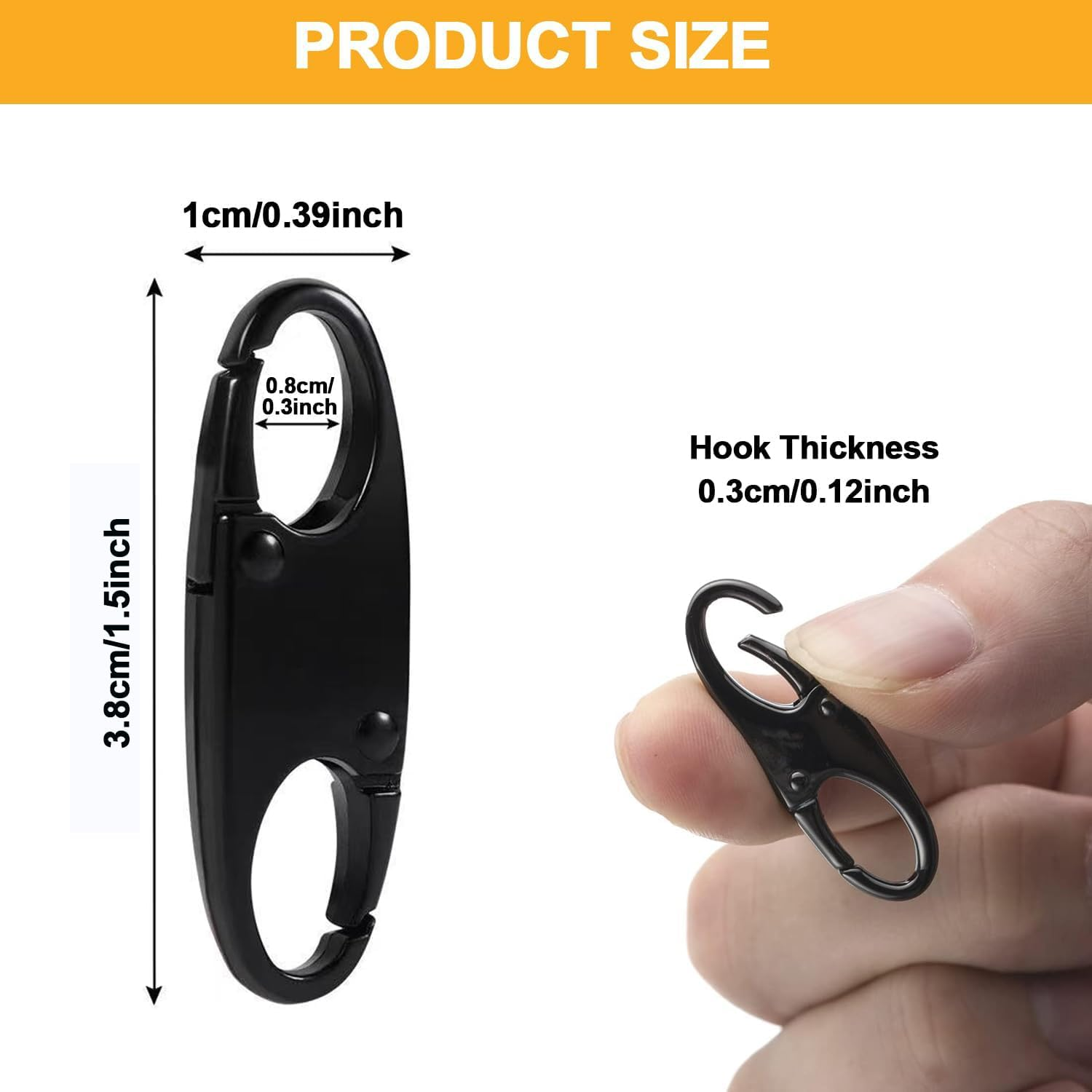 HKYLRAT12 PCS Zipper Clips anti Theft, Zipper Locks for Backpacks Detachable S Shaped Zipper Connectors Double Side Small Zipper Clips for Traveling Camping image number 4