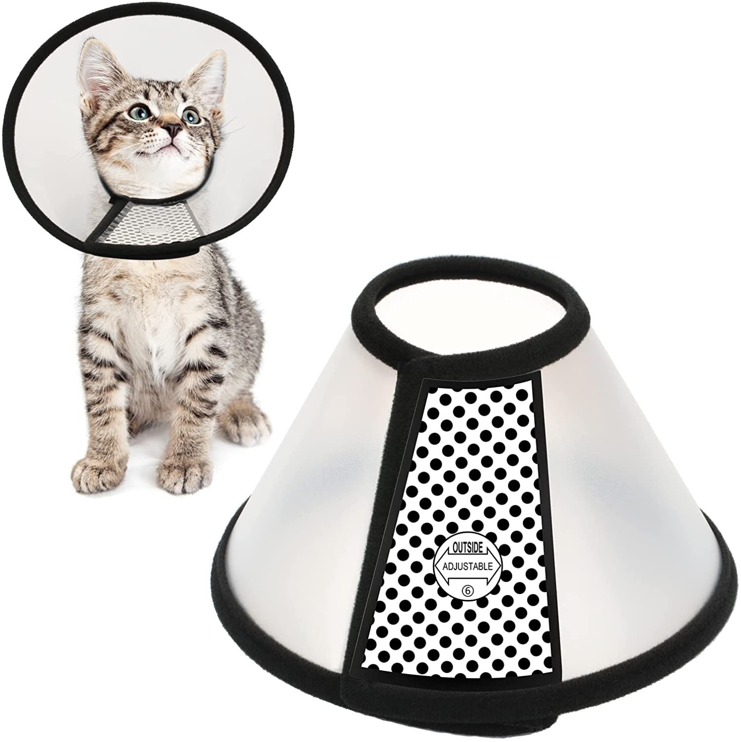 Depets Recovery Pet Cone E-Collar for Cats Puppy Rabbit Plastic Elizabeth Protective Collar Anti-Bite Lick Wound Healing Safety Practical Neck Cover Small Size 6# Neck Circumference 7 image number 6