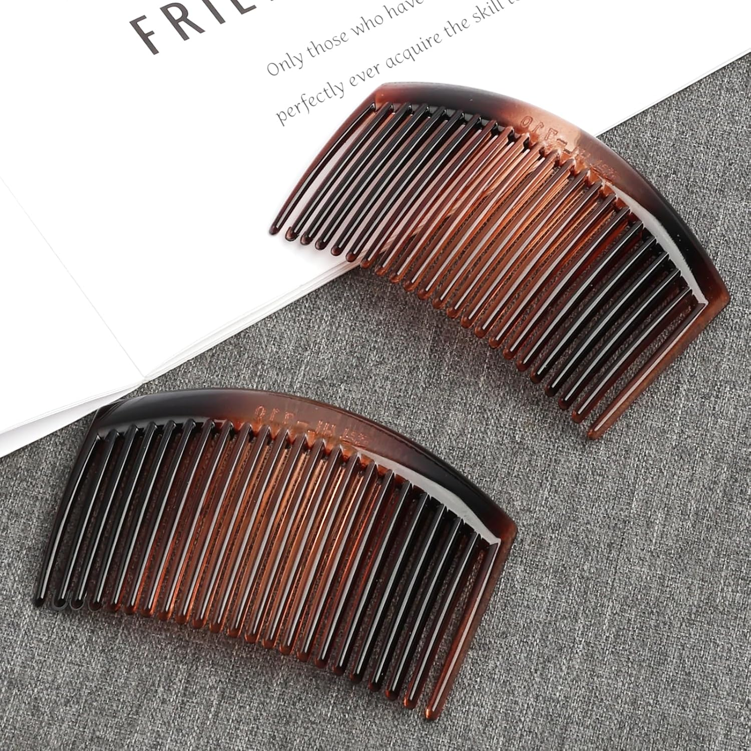 519H Hair Comb Set of 2 Hair Combs in Havana Brown, Approx. 10 X 5 Cm, Straight Teeth, High-Quality Comb from China, Ideal for Everyday and Professional Use image number 6