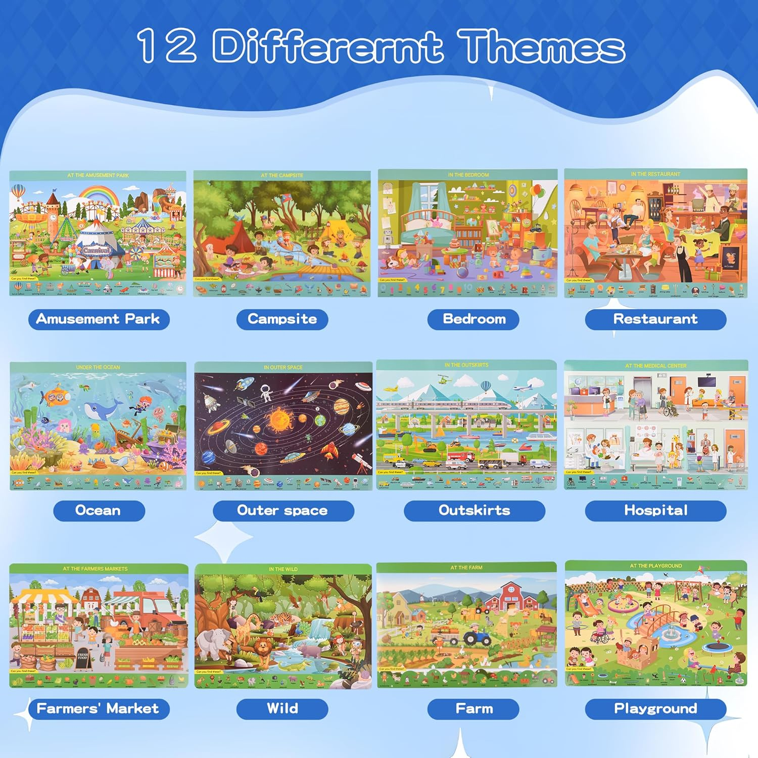 CYZAM Search and Find Preschool Learning Activities, Montessori Busy Book for Kids Toddlers, Travel Game Toys for Car Airplane, Birthday Gifts for Boys Girls 3-8 Years Old image number 3