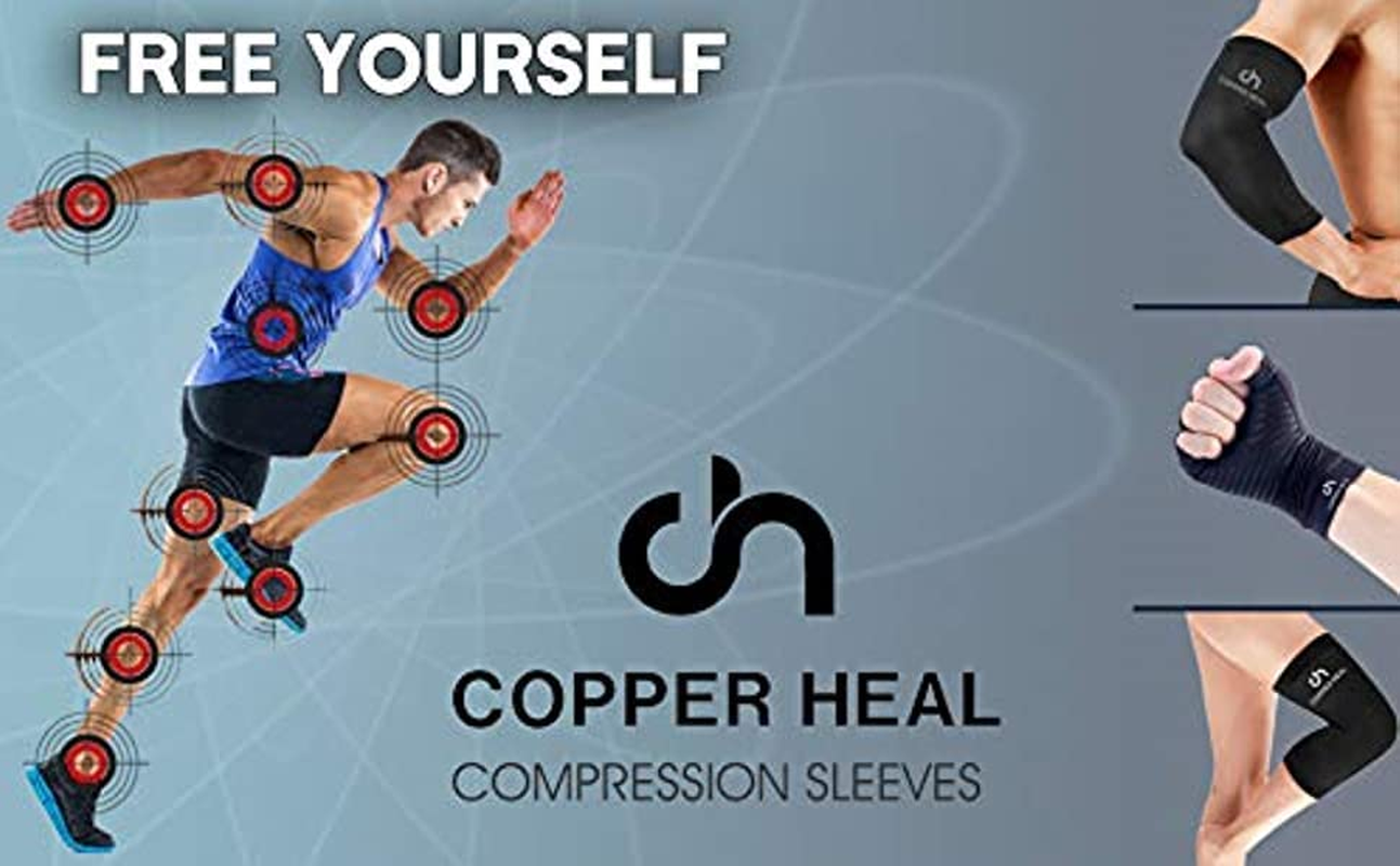 COPPER HEAL Arthritis Compression Gloves - BEST Copper Gloves (1 Pair) for Rheumatoid Arthritis, Carpal Tunnel, RSI, Osteoarthritis & Tendonitis (S, Black) image number 2