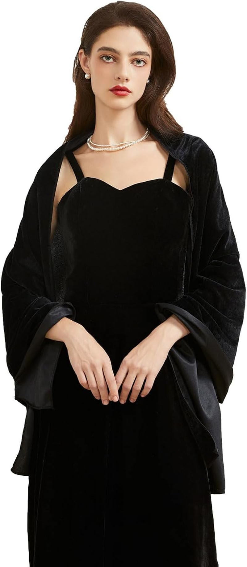 BRYCTSISEN Women'S Velvet Shawl and Wrap for Wedding Bridal Bridesmaid Outwear Evening Party Prom Dress Accessories Scarf